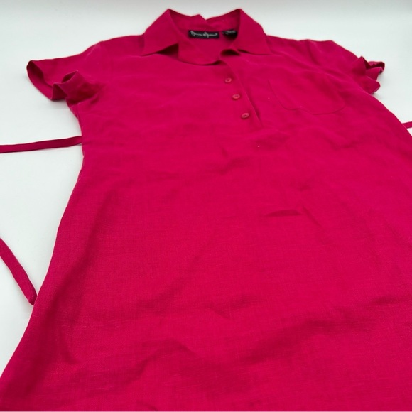 Mercer & Madison 100% Linen Shirt Dress – Hot Pink – Size 12 - Picture 6 of 10